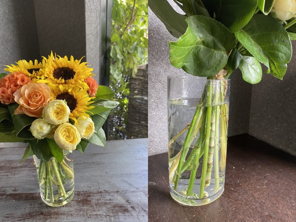 ガラスの花瓶の良い点 不便な点 家庭で出来る一輪挿し使い方 Glu Ck Floristik グリュック フローリスティーク